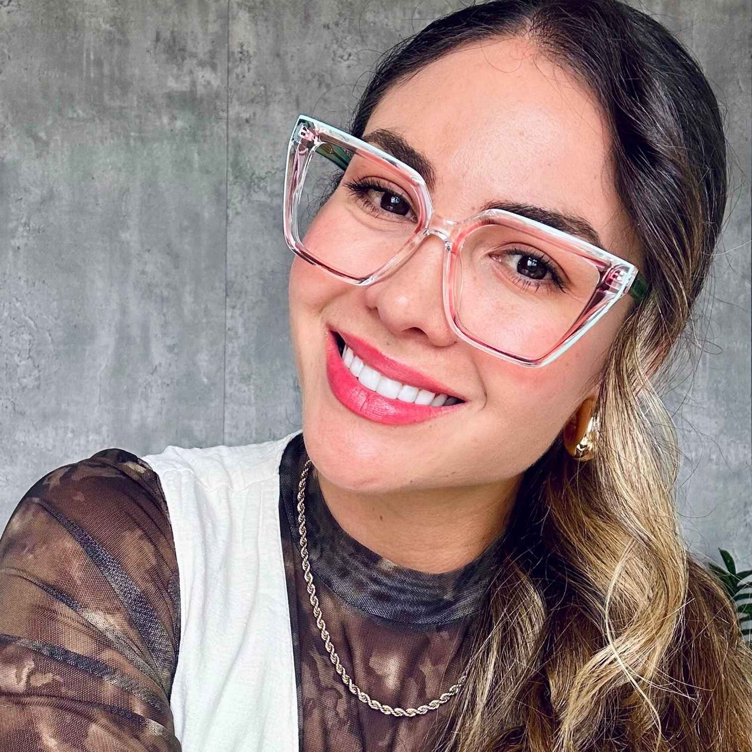 Gafas Ojo de Gato Romina — Verde/Rosa/Transparente