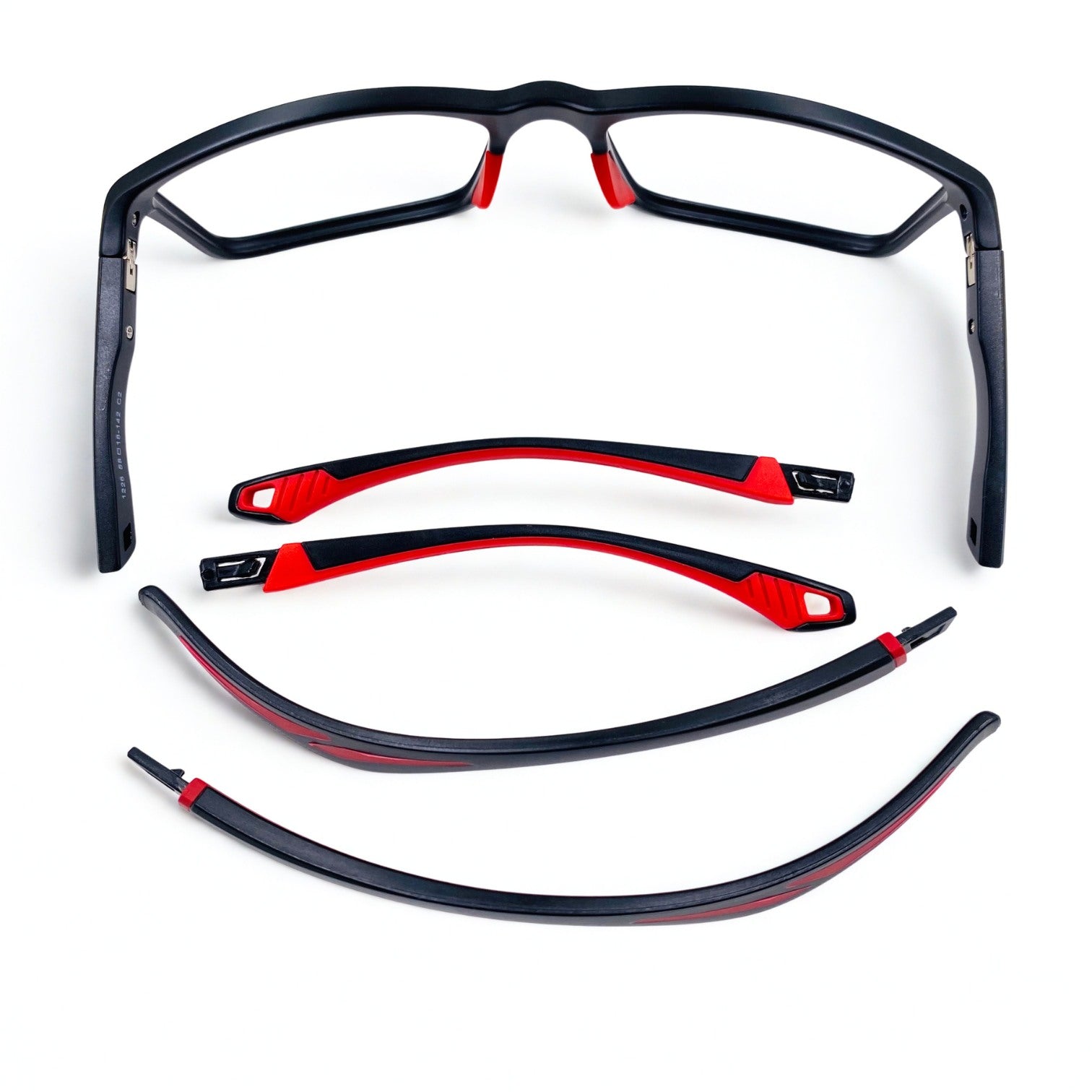 Titan | Gafas Multifunción con Varillas Intercambiables — Negro/Rojo