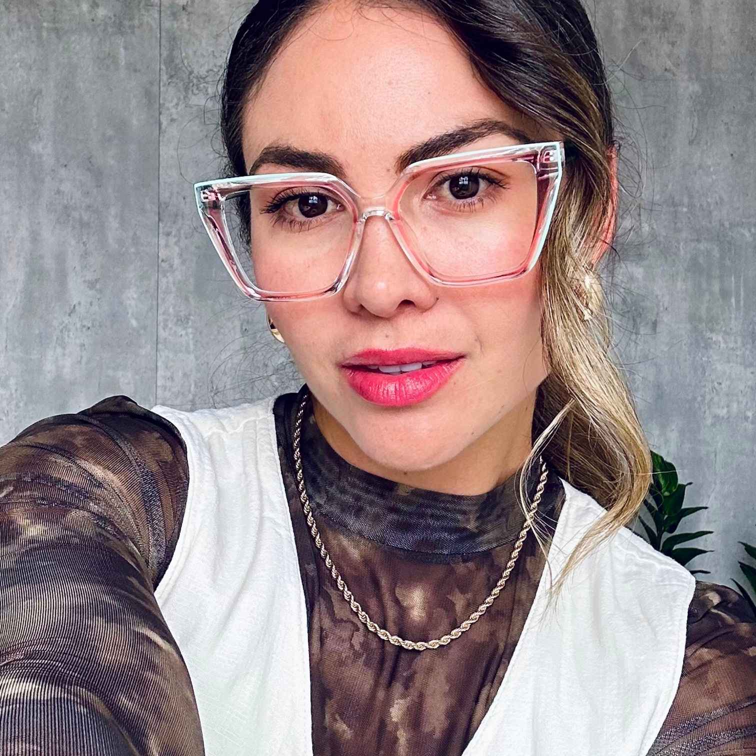 Gafas Ojo de Gato Romina — Verde/Rosa/Transparente