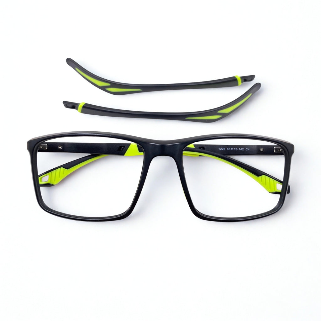 Titan | Gafas Multifunción con Varillas Intercambiables — Negro/Verde