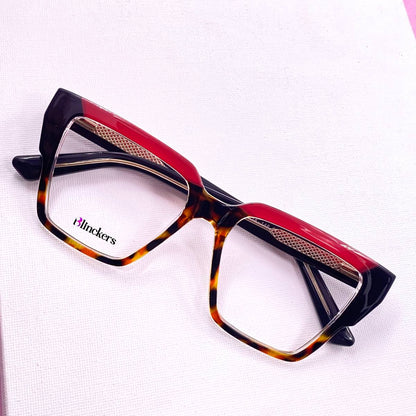 Gafas Ojo de Gato Alana - Rojo/Negro/Leopardo