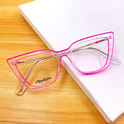 Gafas Ojo de Gato Candy - Fucsia/Transparente