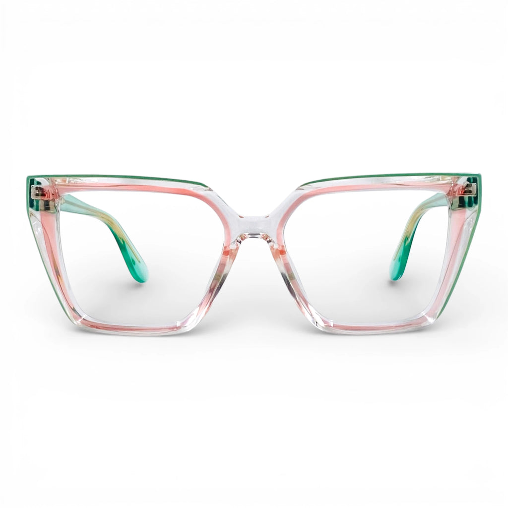 Gafas Ojo de Gato Romina — Verde/Rosa/Transparente