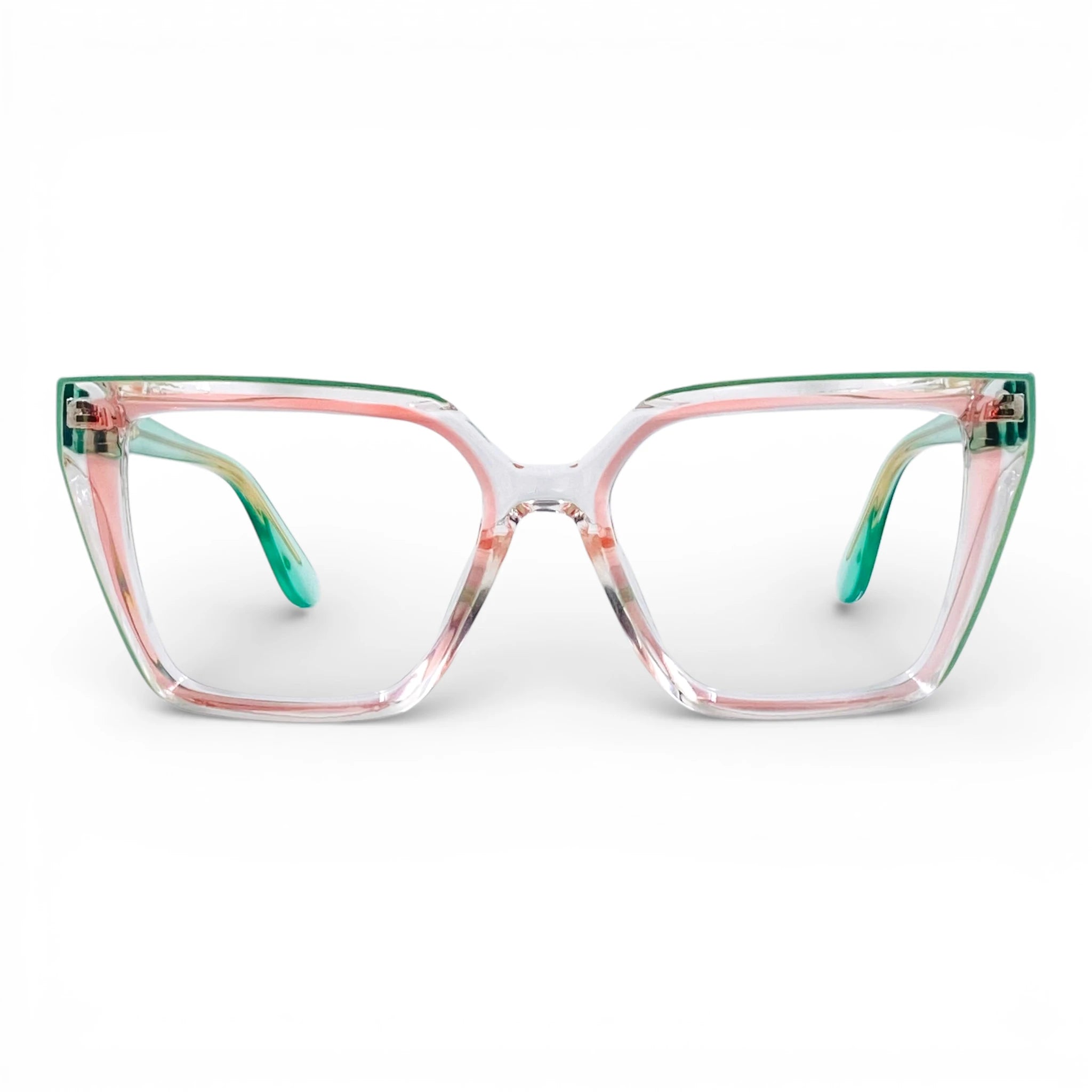 Gafas Ojo de Gato Romina — Verde/Rosa/Transparente