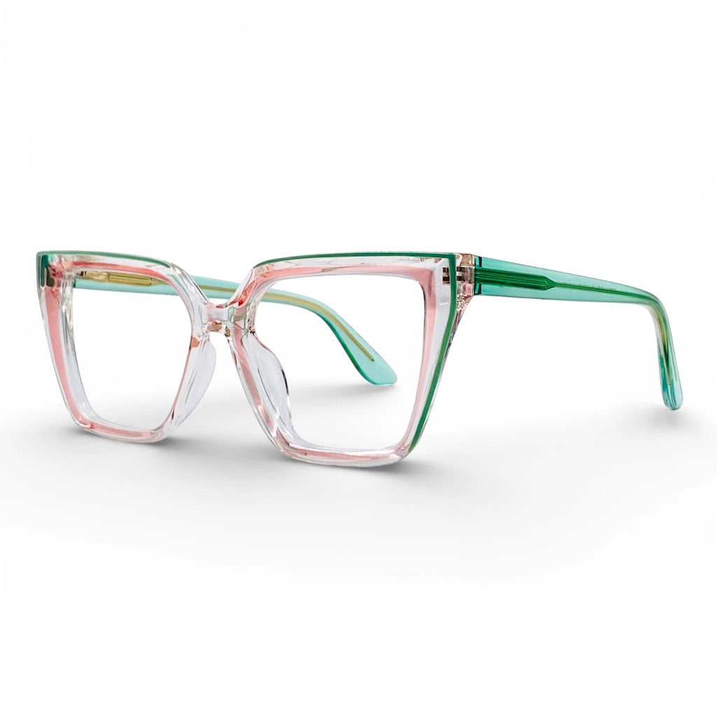 Gafas Ojo de Gato Romina — Verde/Rosa/Transparente