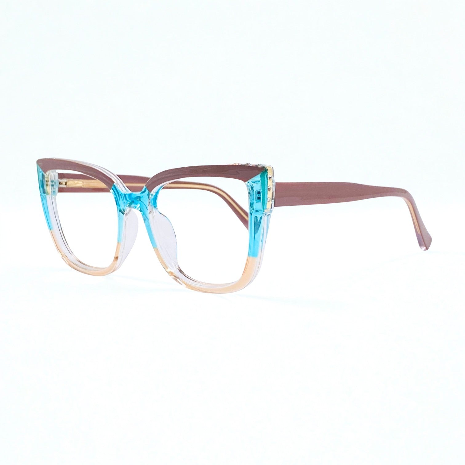 Gafas Akane — Azul/Café/Champaña