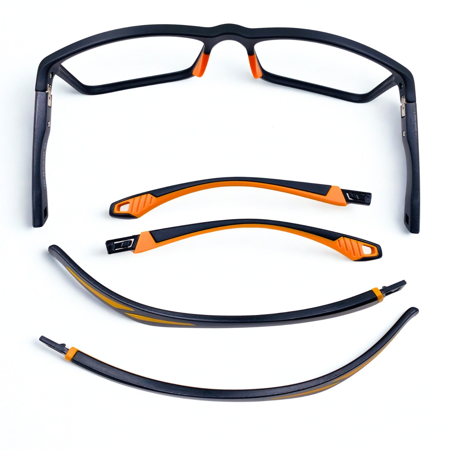 Titan | Gafas Multifunción con Varillas Intercambiables — Negro/Naranja